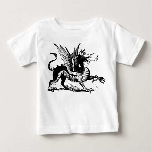 ドラゴン版木、銅版、版画 – ブラック ベビーTシャツ (正面)