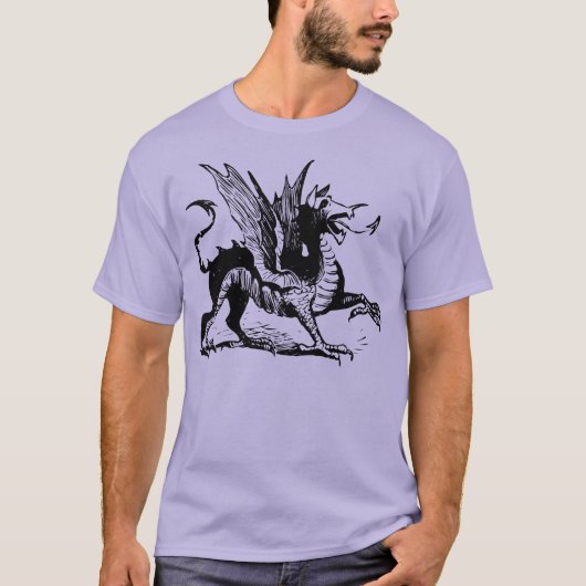 ドラゴン版木、銅版、版画 – ブラック Tシャツ (正面)