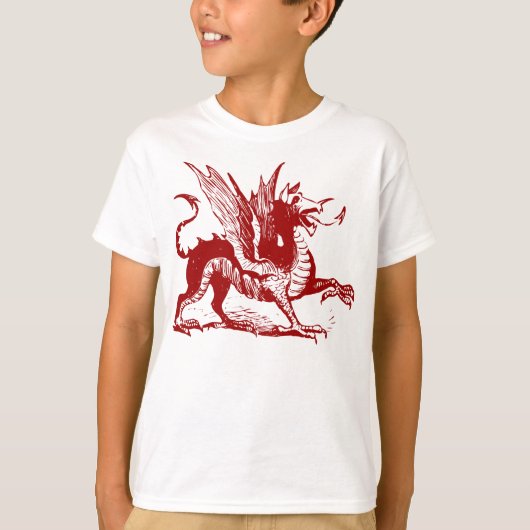 ドラゴン版木、銅版、版画- Ruby Red Tシャツ (正面)