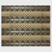 ドラゴン王室のゴールデンブラックレースヘラルディックビップ ラッピングペーパー (フラット)