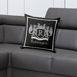 ドラゴン王室のモノグラムクレスト装飾用クッション クッション