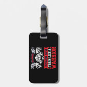 ドラゴン生まれの戦士のようなパワージムの列車 ラゲッジタグ (裏面縦)