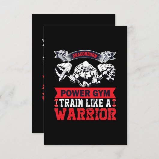 ドラゴン生まれの戦士のようなパワージムの列車 招待状 (正面/裏面)