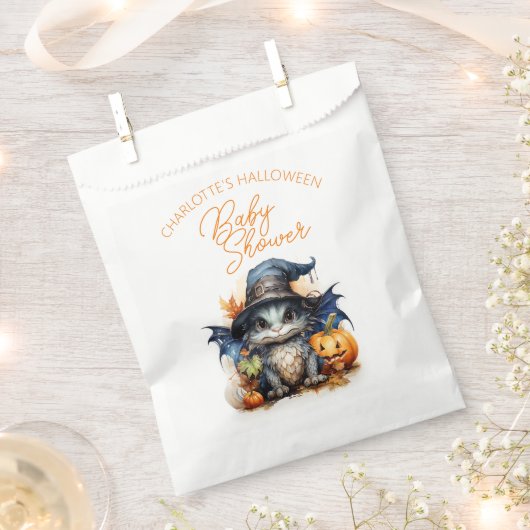 ドラゴン男女兼用ハロウィーンの赤ちゃんシャワー フェイバーバッグ (クリップ留めされた状態)