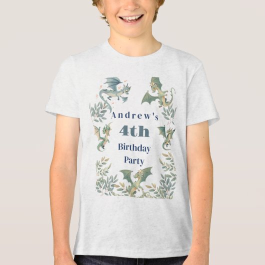 ドラゴン男子の3歳・4歳・5歳の誕生日パーティー トライブレンドTシャツ (正面)