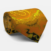 ドラゴン皇帝イエロータイに入る ネクタイ (ロール)
