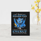 ドラゴン私には糖尿病がある私にはエネルギーがない カード (黄色い花)