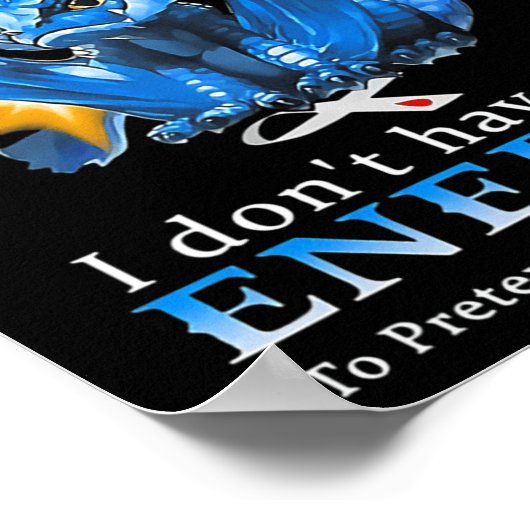 ドラゴン私には糖尿病がある私にはエネルギーがない ポスター (角)