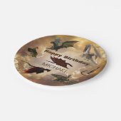 ドラゴン種おもしろいファンタジーパーソナライズされた誕生日 ペーパープレート (アングル)