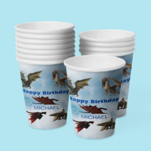 ドラゴン種おもしろいファンタジーパーソナライズされた誕生日 紙コップ