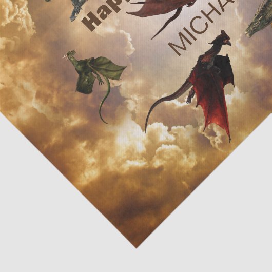 ドラゴン種おもしろいファンタジーパーソナライズされた誕生日 薄葉紙 (詳細)