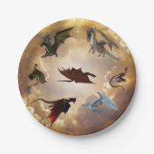 ドラゴン種おもしろいファンタジー ペーパープレート (正面)