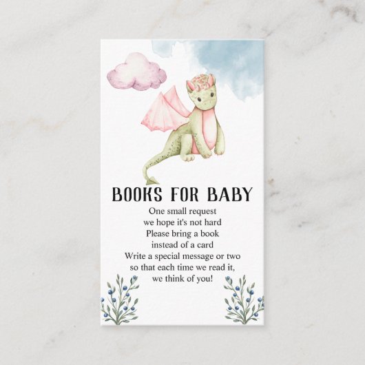 ドラゴン素朴赤ちゃんシャワーベビー エンクロージャーカード (正面)