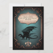 ドラゴン結婚の中世ゴシック様式のヴィンテージトロンズ 招待状 (裏面)