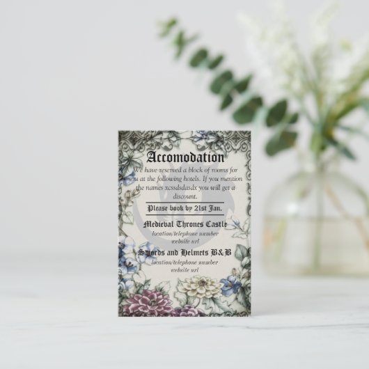 ドラゴン結婚の中世ゴシック様式の宿泊施設カード エンクロージャーカード (スタンド正面)