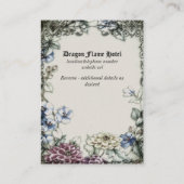 ドラゴン結婚の中世ゴシック様式の宿泊施設カード エンクロージャーカード (裏面)