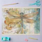 ドラゴン芸術的フライ系デザイン#6 薄葉紙 (クラフト)