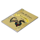 ドラゴン装飾フローラ画学校へ ノートブック (左側)