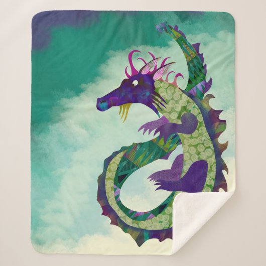 ドラゴン親愛シェルパブランケット – 中サイズ シェルパブランケット (正面)