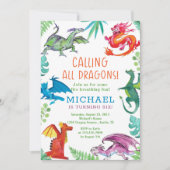 ドラゴン誕生日パーティーを呼び出す 招待状 (正面)