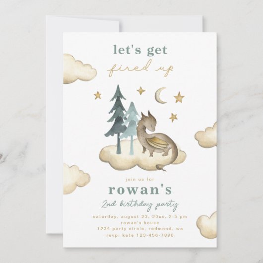 ドラゴン誕生日招待状 |ドラゴンズ招待状 招待状 (正面)