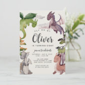 ドラゴン誕生日招待状・ドラゴンズ水彩 招待状 (スタンド正面)