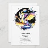 ドラゴン誕生日招待状 招待状 (正面/裏面)