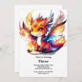 ドラゴン誕生日招待状 招待状 (正面/裏面)