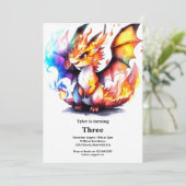 ドラゴン誕生日招待状 招待状 (スタンド正面)