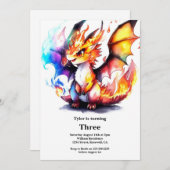 ドラゴン誕生日招待状 招待状 (正面/裏面)