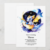 ドラゴン誕生日招待状 招待状 (正面/裏面)