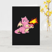 ドラゴン誕生日9th誕生日ガールカウトドラゴン カード (黄色い花)