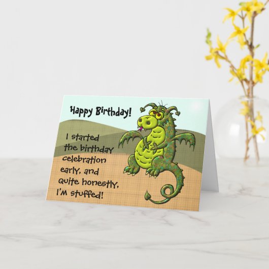 ドラゴン誕生日 カード (黄色い花)