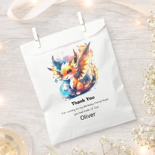 ドラゴン誕生日 フェイバーバッグ (クリップ留めされた状態)