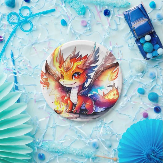 ドラゴン誕生日 ペーパープレート (パーティー)