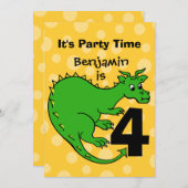 ドラゴン誕生日 招待状 (正面/裏面)