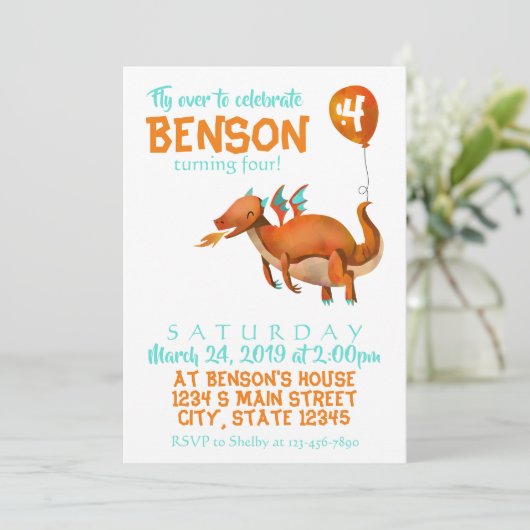 ドラゴン誕生日 招待状 (スタンド正面)