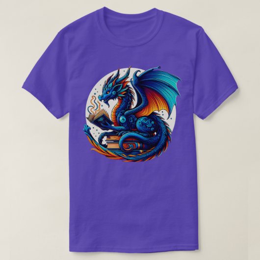 ドラゴン読の本の虫の本の恋人 Tシャツ (デザイン正面)