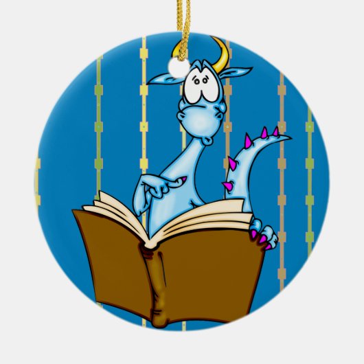ドラゴン読の本 セラミックオーナメント (正面)