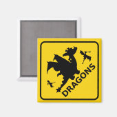 ドラゴン警告標識 マグネット (正面/裏面)