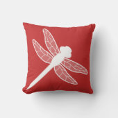 ドラゴン赤と白フライプリント クッション (正面)