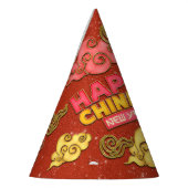 ドラゴン金ゴールドの中国のめでたい雲 パーティーハット (左)