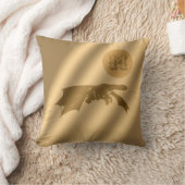 ドラゴン金ゴールドラグジュアリーモノグラム クッション (ブランケット)