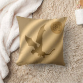 ドラゴン金ゴールドラグジュアリーモノグラム クッション (ブランケット)