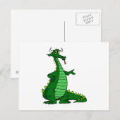 ドラゴン間抜けグリーン ポストカード (正面/裏面)