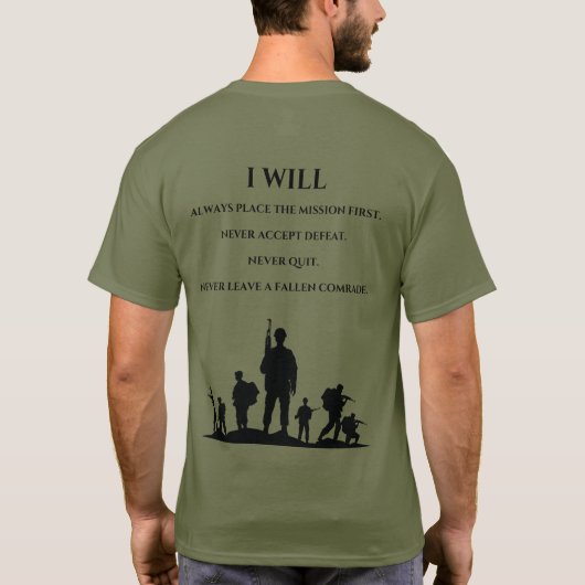 ドラゴン防衛 | "Warriors Ethos" Tシャツ (裏面)