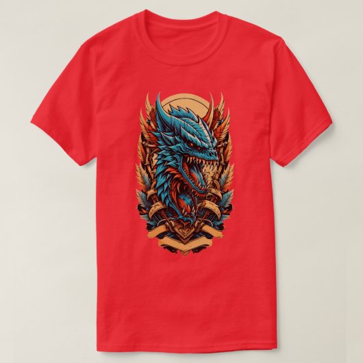 ドラゴン顔 Tシャツ (デザイン正面)