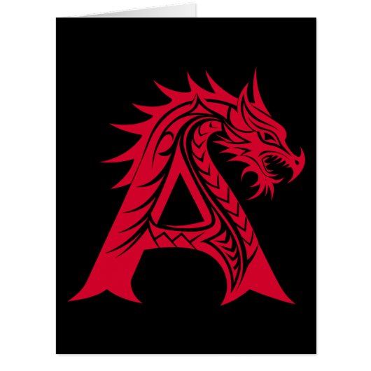 ドラゴン風の文字A、ドラゴンのアルファベット、モノグラム (正面)
