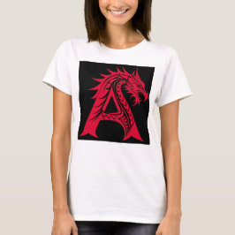 ドラゴン風の文字A、ドラゴンのアルファベット、モノグラム Tシャツ