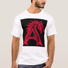 ドラゴン風の文字A、ドラゴンアルファベット、モノグラム Tシャツ